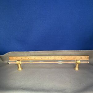 Art Deco Clear Acrylic Handle with Gold Toned Brackets 10” Long Drawer Pulls